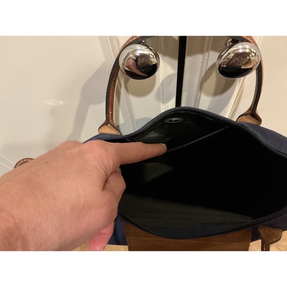 Longchamp Navy Blue Small Handle Tote Bag Purse Handbag Designer - Picture 7 of 12